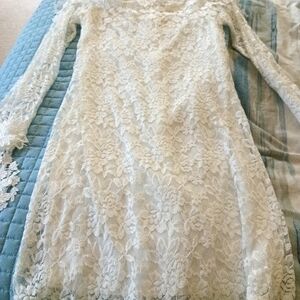 Beautiful white lace dress.
